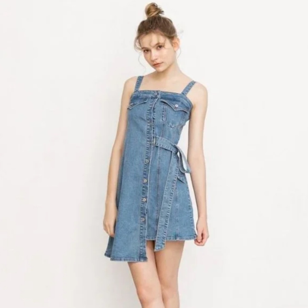 JENDES Studio Blue Denim Asymmetric Dress Size S (Like New/Never Worn!)